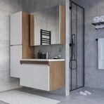 Teta Home Tokyo 80 cm Beyaz Mdf Banyo Dolabı Seti +Boy Dolabı