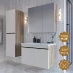 Teta Home Tokyo 80 Cm Mdf Banyo Dolabı Seti +boy Dolabı Sonoma - Vanilya