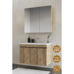 Teta Home Tokyo 80 cm MDF Banyo Dolabı Seti Yavaş Kapanan Kapaklı ve Aynalı Tasarım - Atlantik Çam