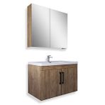 Teta Yalova 65 cm Kafkas Meşe Banyo Dolabı Seti