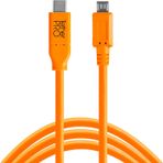 Tether Tools TetherPro USB-C to 2.0 Micro-B 5-Pin - Bağlantı Kablosu 15' (4.6m) DSLR Kamera, Turuncu