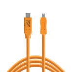 Tether Tools TetherPro USB-C to 2.0 Mini-B 8-Pin - Bağlantı Kablosu 15' (4.6m), High-Visibility DSLR Kamera, Turuncu