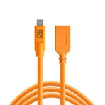 Tether Tools TetherPro USB-C to USB Female Adapter (extender) - Bağlantı Kablosu 15' (4.6m), High-Visibility DSLR Kamera, Turuncu