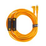 Tether Tools TetherPro USB-C'den USB-C'ye, 31' (9,4 m), Çift Sıralı TetherBoost'lara ve Özel Veri Aktarımına Sahip Düz Dik Açılı Kablo - Turuncu
