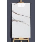 Tetik 10 Adet 30X60 Cm Beyaz Gold Mermer Kendinden Yapışkanlı Duvar Paneli, Gold, 60 X 30