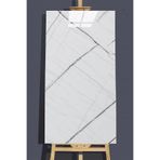 Tetik 10 Adet 30X60 Cm Siyah Beyaz Mermer Kendinden Yapışkanlı Duvar Paneli, Beyaz, 60 X 30, Mr-6008