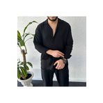 tetramoda Aerobin Bol Kalıp Uzun Kollu Dokulu Oversize Erkek Gömlek