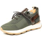 Tetri Leonidas Model Deri El Yapımı Haki Erkek Triko Sneaker - 0 - Siyah