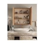 TETTO ELAGANTE 2 Kapaklı (ATLANTİK ÇAM ) 60X60 Aynalı Banyo Dolabı Çok Amaçlı Banyo Dolabı