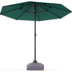 Tevalli Parasols Mega Dual 250Q Katlanabilir Bahçe Şemsiyesi + 50 Lt. Bidon - Koyu Yeşil