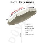 Tevalli Parasol's Tevalli Parasols Krem Renk Lüks Polyester Plaj Şemsiyesi 200 cm 360 Derece Döner Özellikli - 2 x 2 m