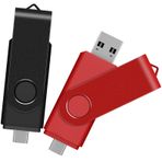TEWENE USB C Stick 64 GB 2'li paket, USB Stick 3.0, telefon ve ped için, 2'si 1 arada (USB-C ve USB-A) flash sürücü, telefon/tablet/Android telefonlar ve bilgisayarlar için.