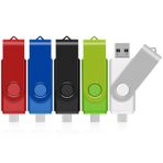 TEWENE USB C Stick 8 GB 5'li paket, USB Stick 2.0, telefon ve ped için, 2'si 1 arada (USB-C ve USB-A) flash sürücü, telefon/tablet/Android telefonlar ve bilgisayarlar için.
