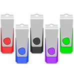 TEWENE USB Stick 2 GB 5 adet set, USB bellek çubuğu, yüksek hızlı USB 2.0 çok renkli döner bellek.