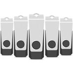 TEWENE USB Stick 2 GB 5 adet set, USB bellek çubuğu, yüksek hızlı USB 2.0 siyah rotasyon.