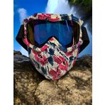 Tex 710 Jet Maske Bisiklet Motosiklet Kayak Çok Amaçlı Maske Mor Cam Aynalı Gözlük Pembe Mor