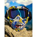 Tex 710 Jet Maske Bisiklet Motosiklet Kayak Çok Amaçlı Maske Mor Cam Aynalı Gözlük Sarı Mavi
