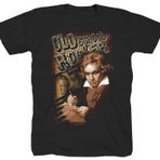 Tex-Ha Beethoven Oldschool Rock Heavy Metal Rockabilly Klasik Konser Siyah Tişört Tişört Tişört, Siyah, S