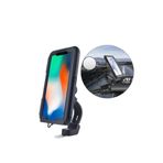 Tex Motorsiklet Ayna Bağlantılı Telefon Tutucu Kapaklı Dokunmatik Ekran Uyumlu Su Geçirmez