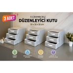 Tex Republic Alas Çekmeceli Düzenleyici Organizer- Yeni Sezon Nano Teknoloji Kumaş - Gri - 3 Adet - 3 Çekmece