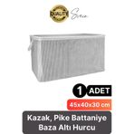 Tex Republic Gri Çizgili Fermuarlı Hurç, 45 x 40 cm, Kıyafet Düzenleyici