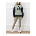 Tex Republic Kadın Kapüşonlu Oversize Baskılı Üç İplik Sweatshirt, Mint Yeşil, S/M