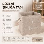 Tex Republic Keçe Raf Düzenleyici Kutu-Oyuncak Sepeti-Çok Amaçlı Kutu (30 X30 x 30 Cm) - Bej - 3 Adet - 30 x 30 x 30 cm