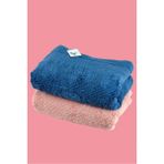 Texavibe Jakarlı Banyo Havlusu 2'li (PEMBE-LACIVERT)410221 - 150 x 80 cm