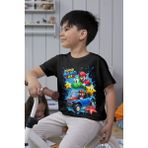 Texclusive Süper Mario Tshirt Çocuk Tişört Cars 14 Siyah - 6 - 7 Yaş