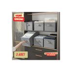 Textia Home Dolap içi Düzenleyici 3 Lü Gri-45cmx25cmx20 ,Raf Düzenleyici,Katlanabilir Kıyafet Saklama Kutusu