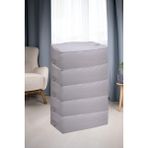 textile sweet 5'li Mega Boy Gri Hurç 74X46X22 Tela Malzemeden Üretilmiş Pratik ve Şık Saklama Çözümü