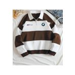 TEXTURA Yeni Sezon Unisex BMW Baskılı Kombin Renkli Polo Yaka Sweatshirt