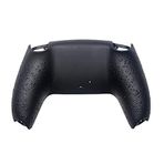 Textured Bottom Non-Slip Housing Bottom Shell for PS5 Controller, 3D Splashing Case Cover Replacement Parts for Playstation 5 Controller - Controller NOT Included (Black shell with Black Splatter)