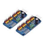 Teyleten Robot PCA9685 16 Kanal 12 bit PWM Servo Motor Sürücü I2C IIC Modülü MG90S SG90 MG995 için Uyumlu Arduino Ahududu Pi (2 adet)
