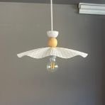 Teyra Beyaz Tekli Avize Ahşap Şapka Başlık Sarkıt Lamba Restoran Salon Aydınlatma - 1