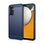 TEYYOS Samsung Galaxy A15 5G/4G için Silikon Elyaf Kılıf, TPU Çizim Fiber Darbeye Dayanıklı Telefon Kılıfı, Zırh Tamponlu Koruyucu Kabuk - Mavi