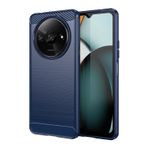 TEYYOS Xiaomi Redmi A3 4G için Silikon Elyaf Kılıf, TPU Çizim Fiber Darbeye Dayanıklı Telefon Kılıfı, Zırh Tamponlu Koruyucu Kabuk - Mavi