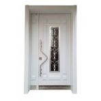 Tez-0142 Beyaz Renk Statik Kasalı Kabartmalı Model Apartman Giriş Kapısı, Dış Mekan Kapısı