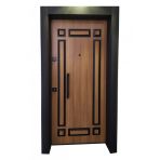 Tez-1541 Statik Boyalı Ahşap Desenli Kabartma Model Çelik Kapı, Daire Kapısı, Villa Kapısı