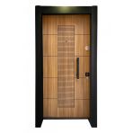Tez-1593 Statik Kasalı Rustik Çizgili Model Çelik Kapı, Daire Kapısı, Villa Kapısı