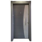 Tez-1597 Antrasit Renk Statik Kasalı Rustik Çizgili Model Çelik Kapı, Daire Kapısı, Villa Kapısı