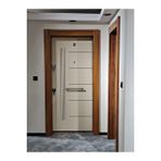 Tezdoor Çelik Kapı Modelleri Ahşap Kaplama Kasa Villa Kapısı Düz Model Daire Kapısı Sağ Açılım Kahverengi
