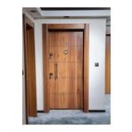 Tezdoor Çelik Kapı Modelleri Ahşap Kaplama Kasalı Düz Model Daire Kapısı, Çelik Kapı Sol Açılım