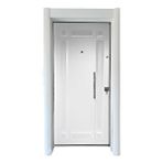 Tezdoor Sac Kasa, Tırnaklı Çelik Kapı, Daire Kapısı, Çelik Kapı, Ahşap Desenli Çelik Kapı Sağ Açılım Beyaz