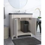 Tezgah Altı Küçük Kovası, Geri Dönüşüm/Atık Için 2'Li Paket Siyah, 9,4 Galon, Mutfak/Banyo/Ofiste Kullanım Için Lavabo/Masa/Dolap Altına