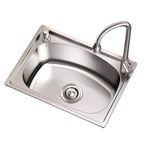 Tezgah altı lavabo, tekli lavabo, paslanmaz çelik mutfak lavabosu, 3'ü 1 arada çekme musluğu ve gider borusu, tezgah altı veya ankastre evye