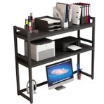 Tezgah Çok Amaçlı Kitaplık ve Hutch için Ferforje Depolama Rafları ile Masaüstü nizer Raf Raf 105x32x90cm