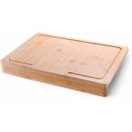Tezgah Üstü Büyük Boy Bambu Kesme Tahtası – 45×35 cm Kaymaz, Kenarlı, Antibakteriyel Hijyenik Ekmek Sebze Doğrama Panosu, Dayanıklı Mutfak Kesim Tepsisi