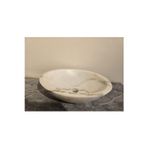 Tezgah Üstü Doğal Mermer Evye - 40 cm Oval Tasarım Banyo Lavabosu