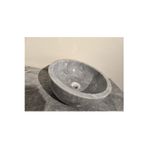 Tezgah Üstü Yuvarlak Mermer Evye - 40 cm Modern Doğal Taş Banyo Lavabosu